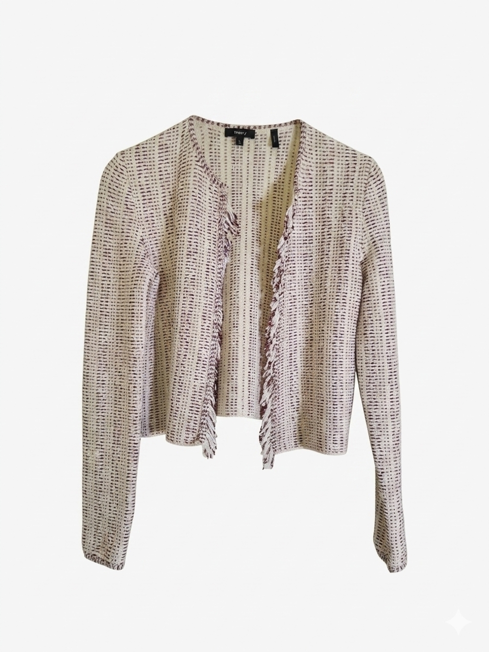 Theory Galinne Speckle Boucle Knit Sweater Cardigan Size S